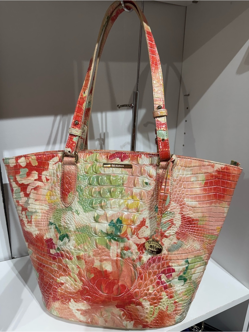 Brahmin Jeannie  Multi-Color Embossed Leather Tote